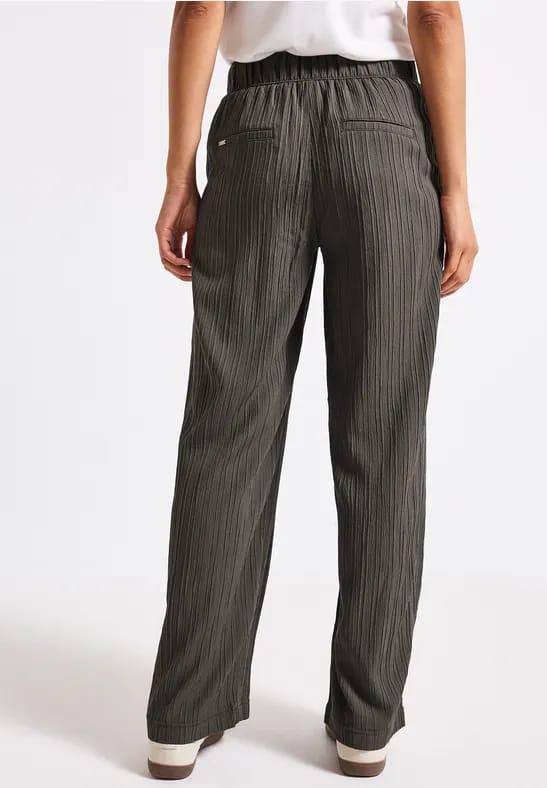 Crinkle broek met wijde pijpen