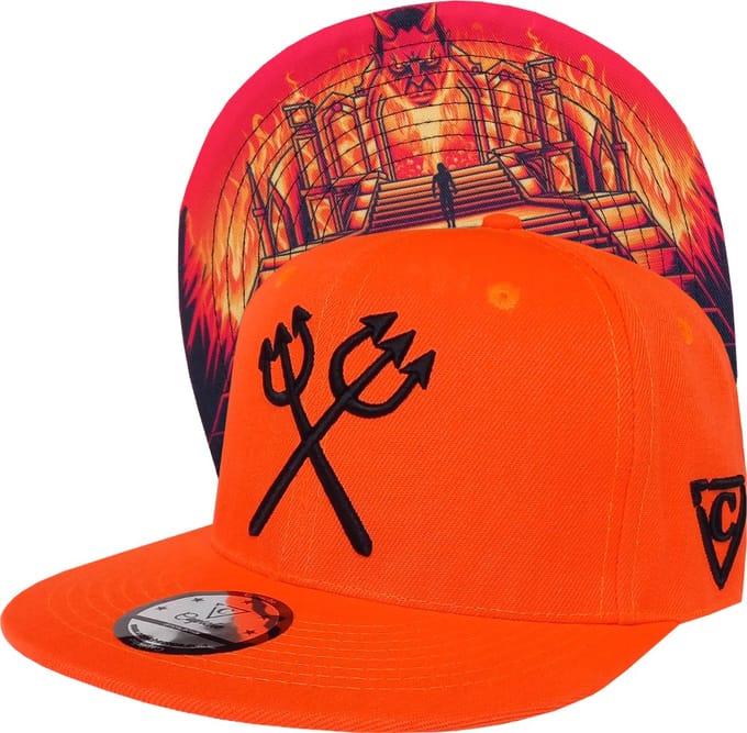 Capiche® Snapback Pet Heren – Devil's Gate – Neon Oranje – Verstelbaar met Druksluiting – Sportcap – Baseball Cap – Mannen Pet – Duivel Pet