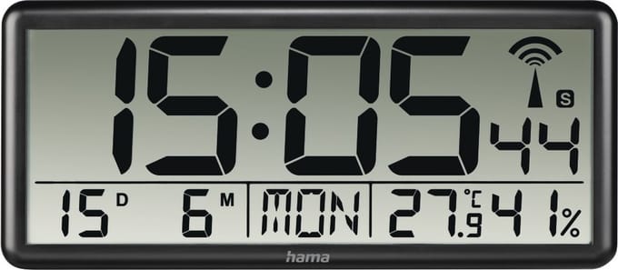 Hama "Jumbo" - clock - electronic - desktop wall mountable - black