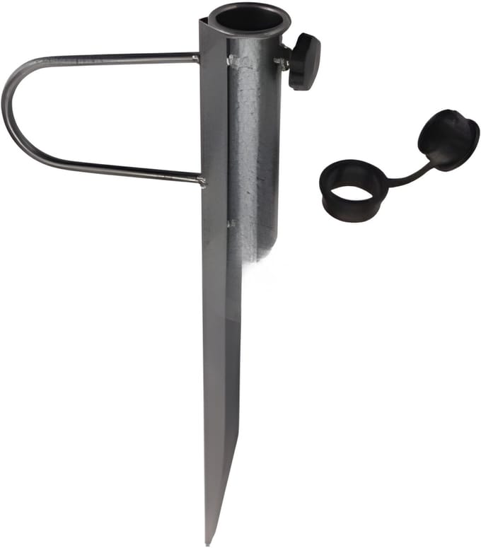 Redcliffs Parasolharing - 42 x 17 cm - antraciet - metaal - parasolhouder - grondpen - geschikt voor 35 mm