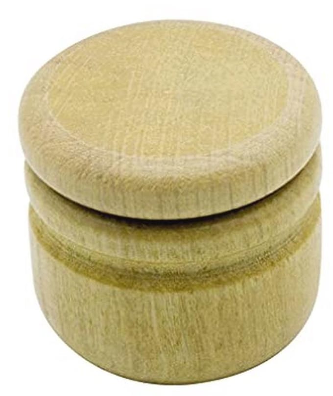 Houten Posjes Ø 34 mm met Schroefdop en Doosje
