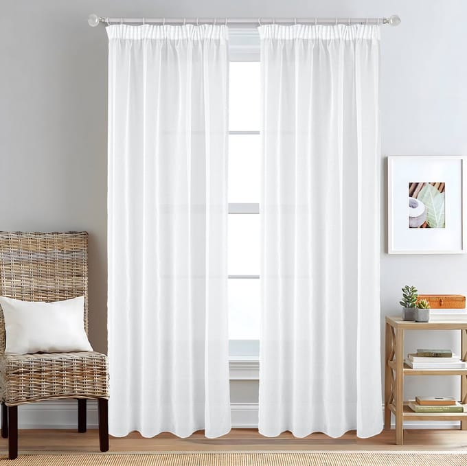 SB Line Transparante Vitrage Gordijn – 140 x 260 cm – Met Plooiband – Wit
