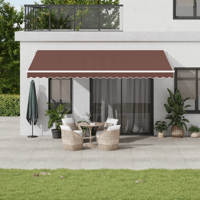 vidaXL - Luifel - automatisch - uittrekbaar - 500x350 - cm - bruin