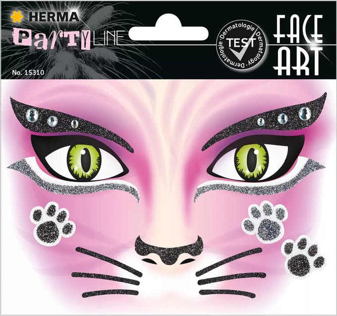 HERMA Face Art Sticker Pink Cat