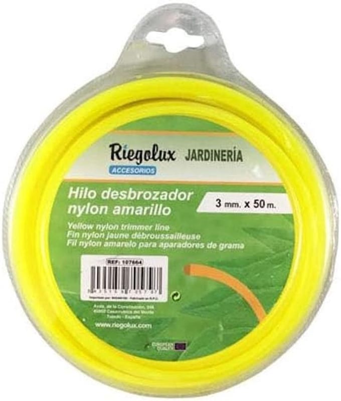Sterke Nylon Grastrimmer Draad - Vierkant, Geel - 3mm Dikte x 50 Meter Lengte