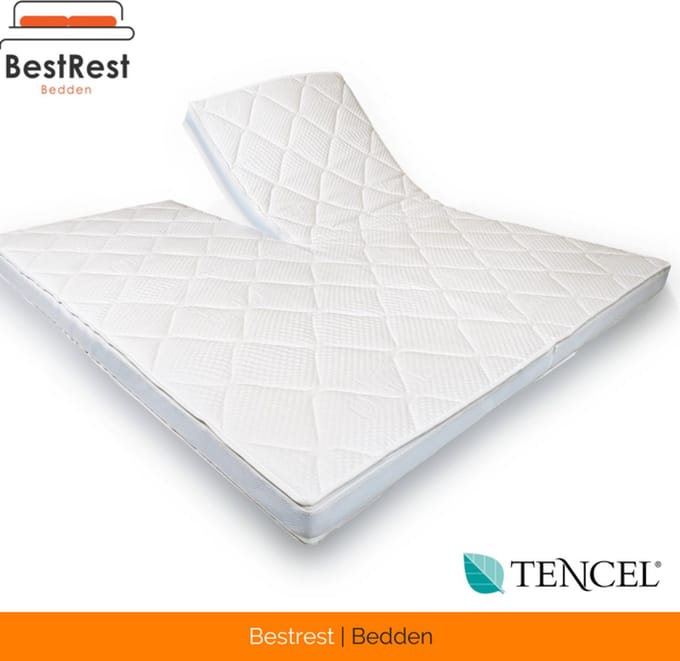 Topdekmatras -180x210 - (MET SPLIT) Split Topper - Traagschuim - Topmatras - Circa 12cm - Memoryfoam - Tencel Hoes - BestRest Bedden® - Ergonomisch