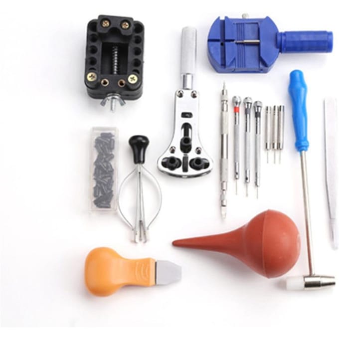 16 stuks Draagbare Horloge Reparatie Gereedschapsset Openers Pinnen Kastopener Kit Horlogemaker Kast gray