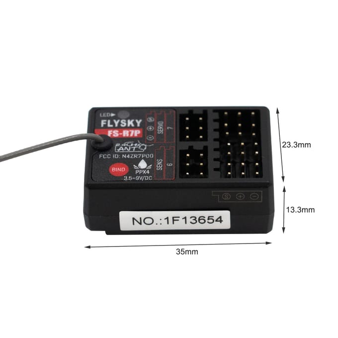 FLYSKY R7P 7CH Ontvanger 2.4G Protocol ANT 3.5-9V/DC Ontvanger voor FS-G7P RC Auto Boot Afstandsbediening receiver zwart