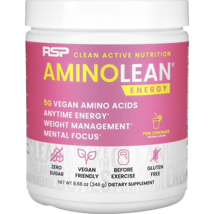 RSP Nutrition, AminoLean, Énergie, Limonade Rose, 8,68 oz (246 g)