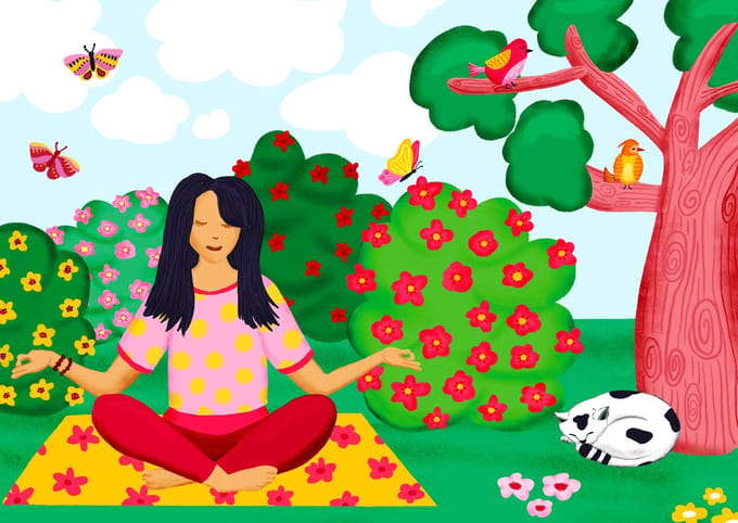 Enjoy Puzzle legpuzzel Yoga in het Park - 1000 stukjes puzzelplezier.