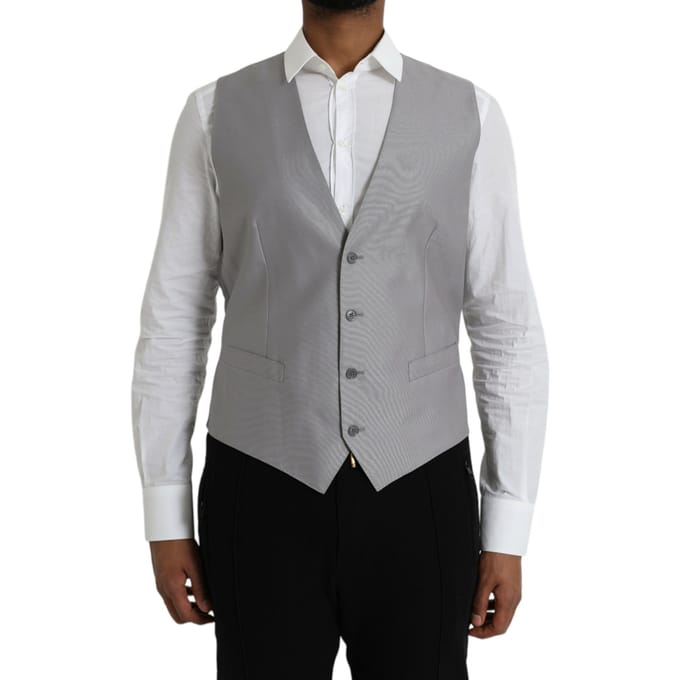 Grijs Vest Effen Stijl