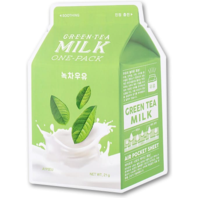 A'PIEU - Milk One Pack Sheet Mask - Green Tea - 1stuk