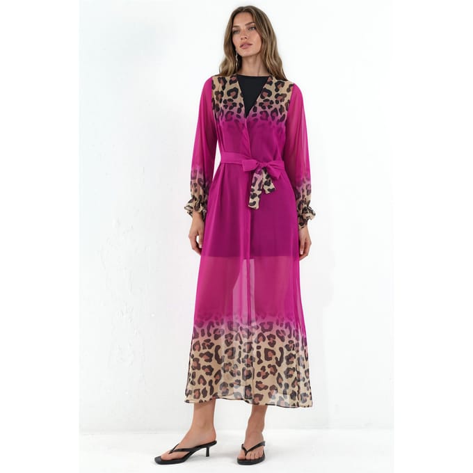 Geprinte Maxi Chiffon Mouwloze Cover-Up