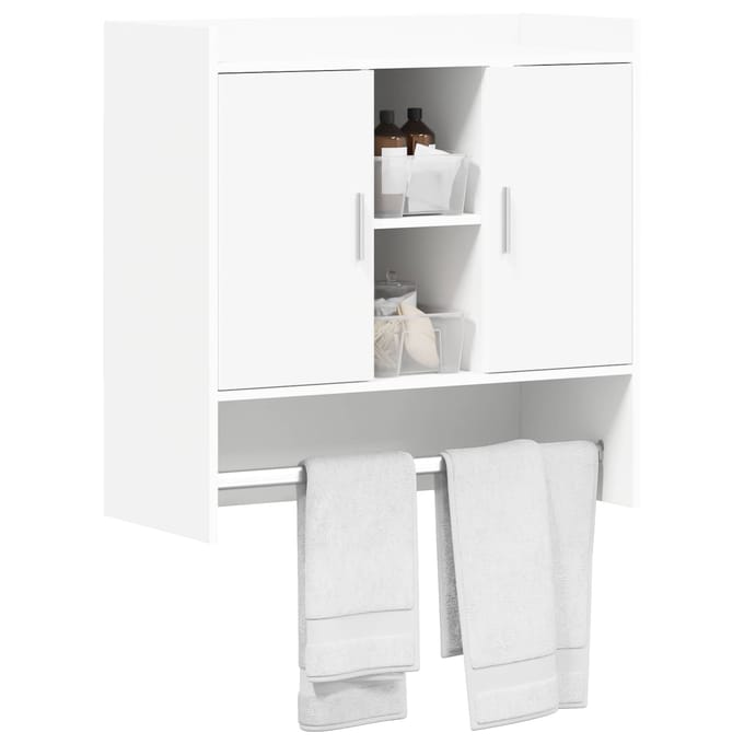vidaXL - Wandplank - Muurmontage - Wit - 80 - x - 36 - x - 80 - cm - Bewerkt - hout