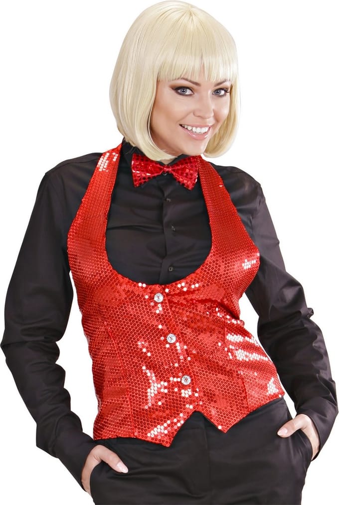 Pailletten vestje dames rood