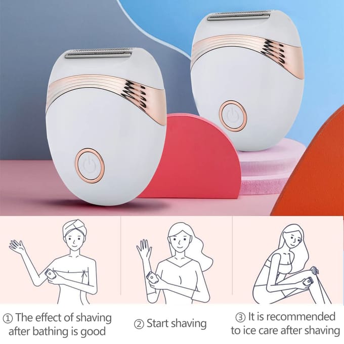 Elektrisch Scheerapparaat Vrouw Bikini Trimmer Scheerapparaat Draadloos USB Oplaadbaar Nat en Droog Pijnloos wit