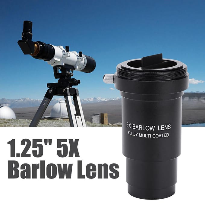 Multi-Coated 1.25  5X Barlowlens M42 Schroefdraad voor 31,7 mm Telescopen Oculair black