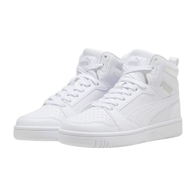 PUMA Puma Rebound V6 Mid Jr Unisex Sneakers - PUMA White-Cool Light Gray