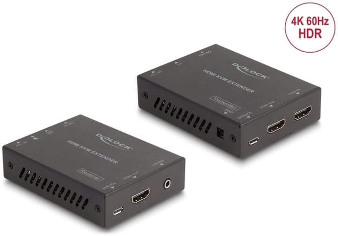 Delock HDMI KVM Extender Set over Cat.6 Cable 4K 60 Hz 70 m