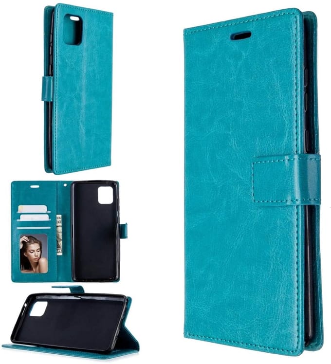 Portemonnee Book Case Hoesje Geschikt voor: Oppo A92 - turquoise