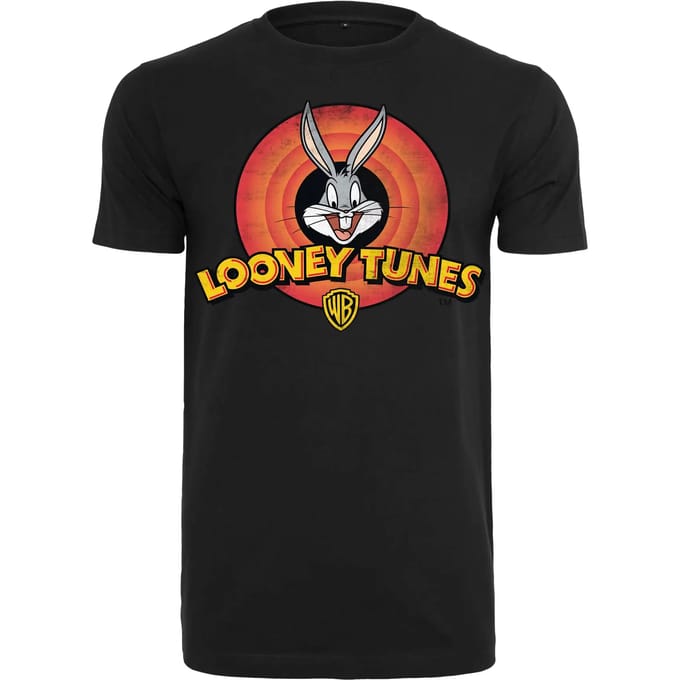 Merchcode Looney Tunes - Looney Tunes Bugs Bunny Logo Heren T-shirt - S - Zwart