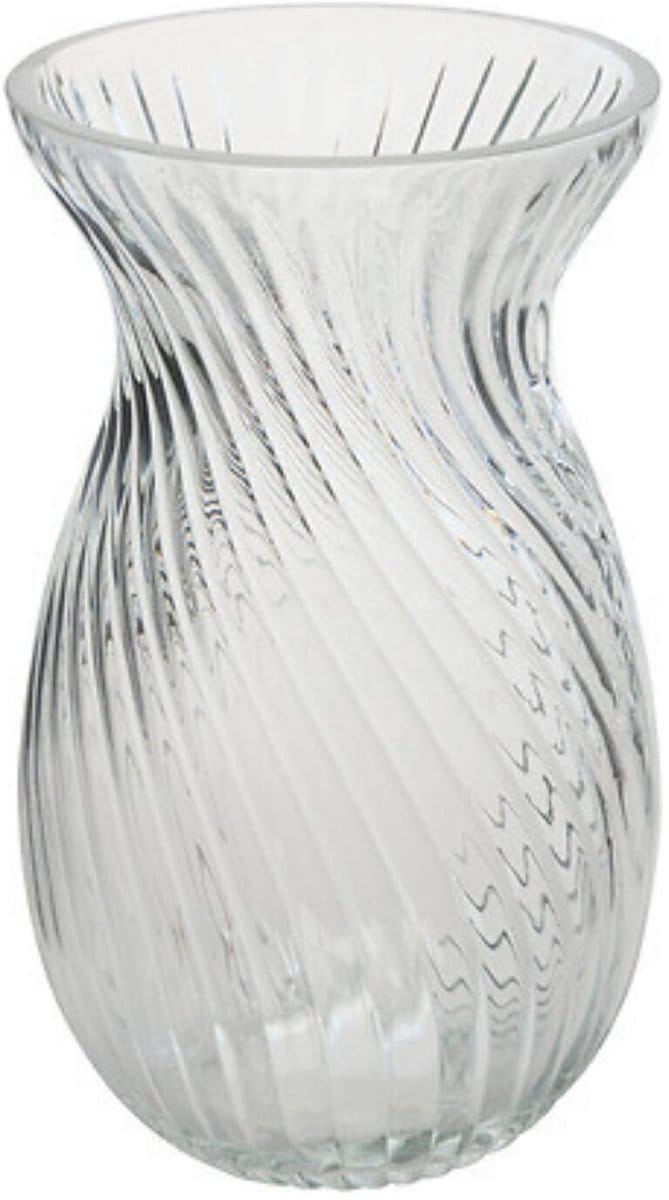 Atmosphera Bloemenvaas Manel - transparant glas - D17 x H29 cm - vaas - sierlijk model
