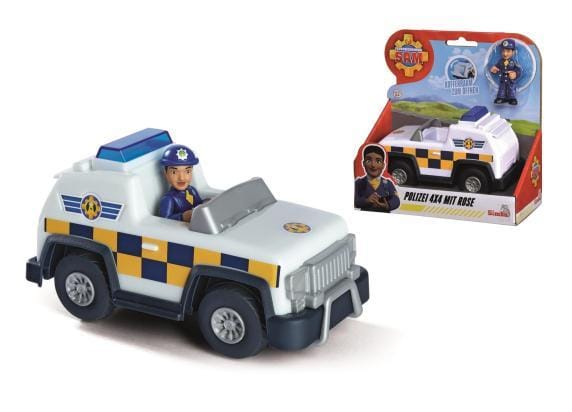 Simba - Brandweerman Sam - Politie - 4x4x met Rose Figuur - Speelgoedvoertuig