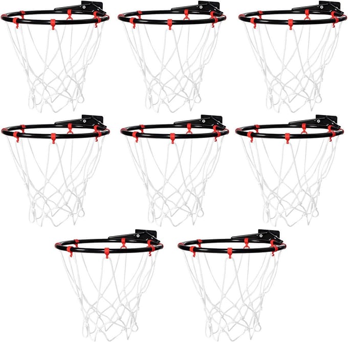 8x Mini Basketbal Netten Vervanging voor Kleine Basketbal Velgen (20-26 cm)