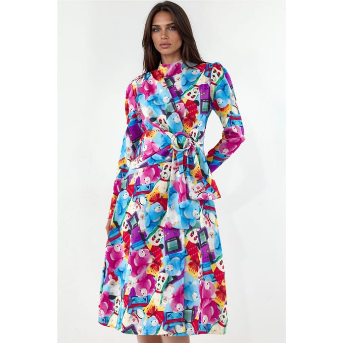Gedrukt Wrap Midi-jurk