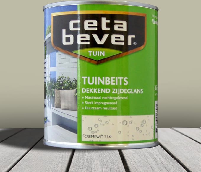 Cetabever Dekkende Tuinbeits - 0,75 liter - Cremewit