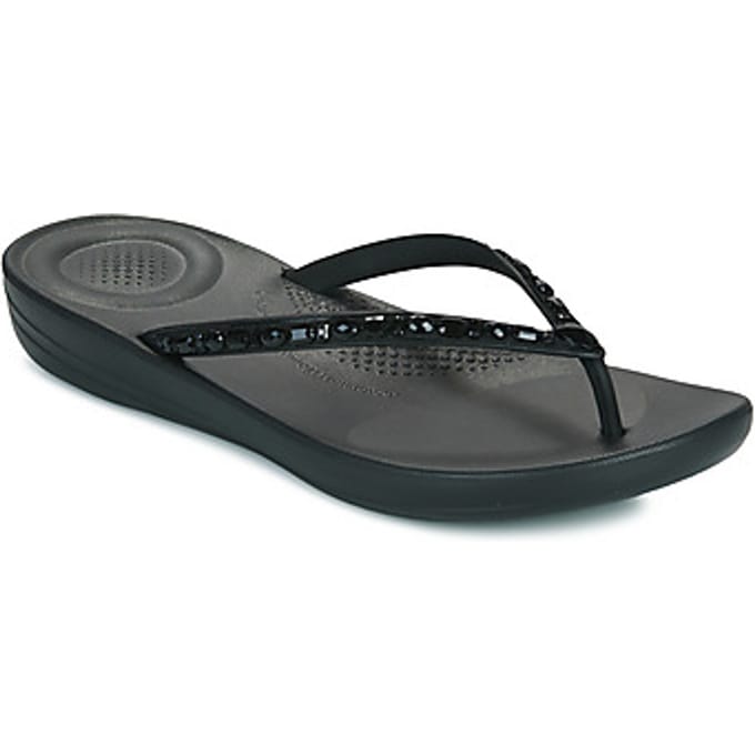 FitFlop Iqushion Multi-Crystal Ergonomic Flip-Flops Vrouwen - All Zwart