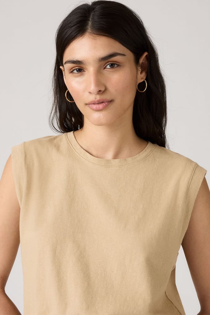 Levi's Boxy Tank Top Tan Taglia: S | Canottiere Outlet | Donna