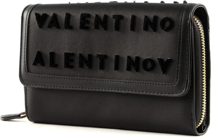 VALENTINO Portemonnee Schoudertas Concorde Wallet with Shoulder Strap Nero Zwart