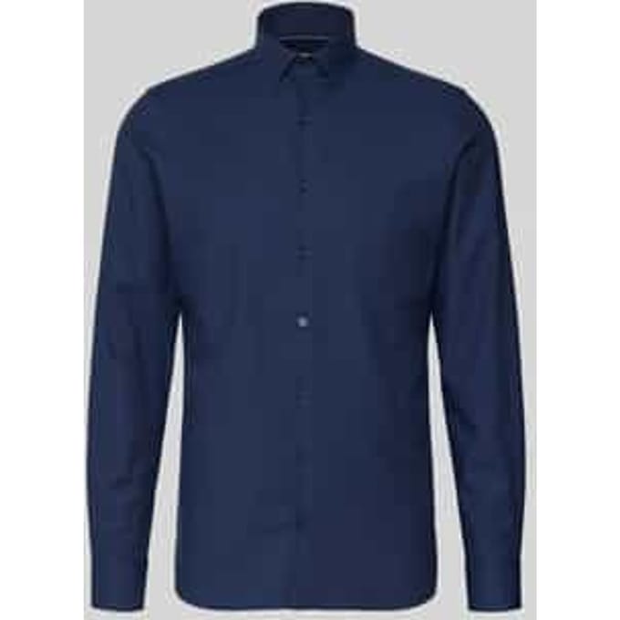 OLYMP Level Five 24/Seven Overhemd, Body Fit, Modern Kent, Marineblauw