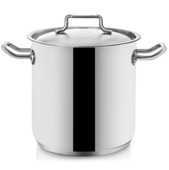 Orion - Stalen Pan met Deksel - 24 cm - 11L - Hoogglans Gepolijst