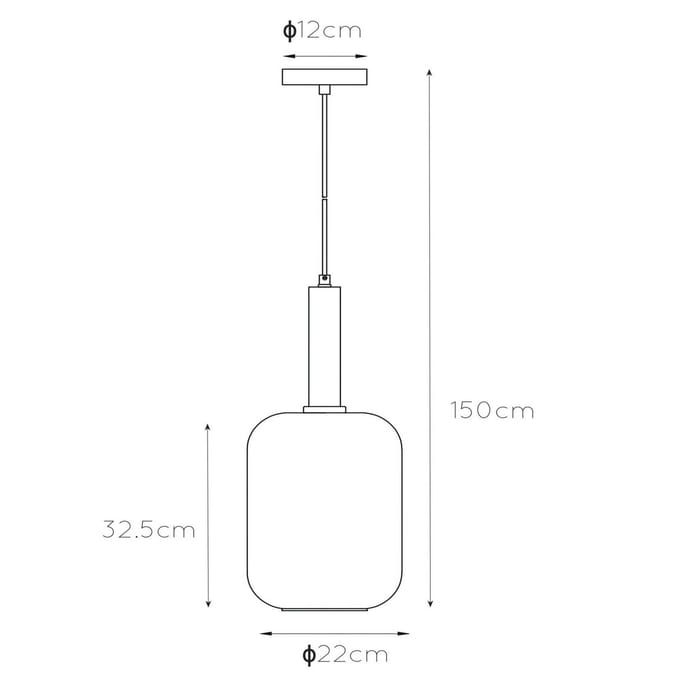 Lucide JOANET - Hanglamp - Ø 22 cm - 1xE27 - Fumé