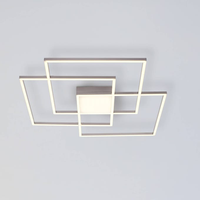 JUST LIGHT. GmbH LED plafondlamp Asmin, CCT, staal, 75x75cm