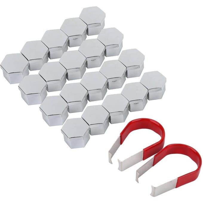 20 stuks Wielmoer Bout Naaf Schroefkap Band Beschermkap Decoratie met Verwijdergereedschap gray