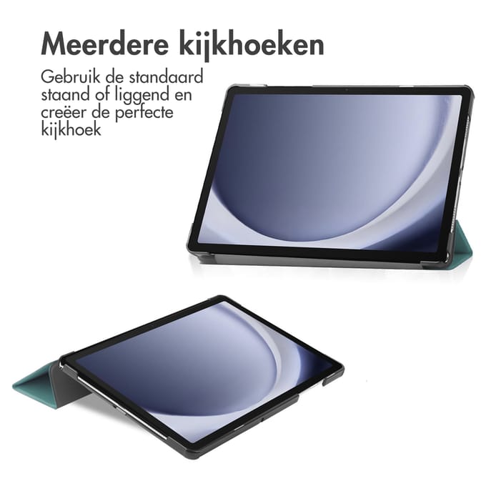 imoshion Tablet Hoes - Geschikt voor Samsung Galaxy Tab A9 Plus - Trifold Bookcase - Donkergroen