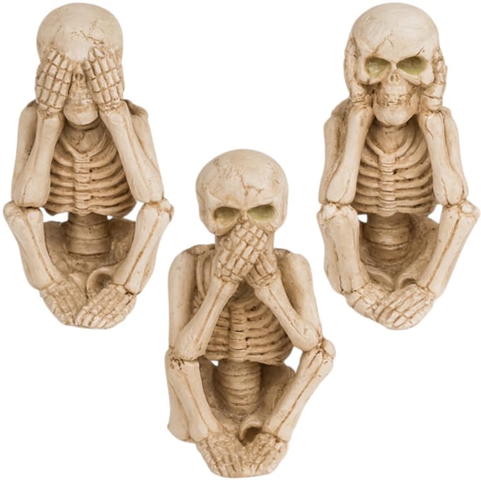 Dailygoods- Skeletfiguren set 3-delig - -decoratie - Doodshoofd