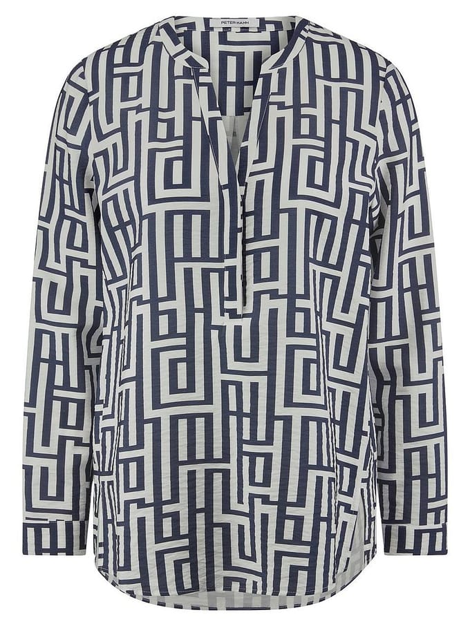 Blouse lange mouwen Van Peter Hahn blauw
