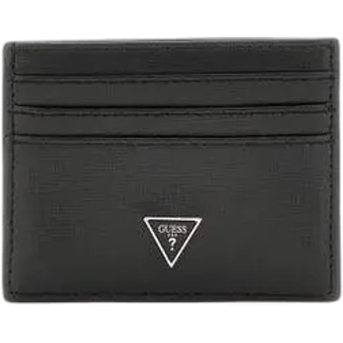 Guess Saffiano Leather Heren Pasjeshouder - Zwart - One Size