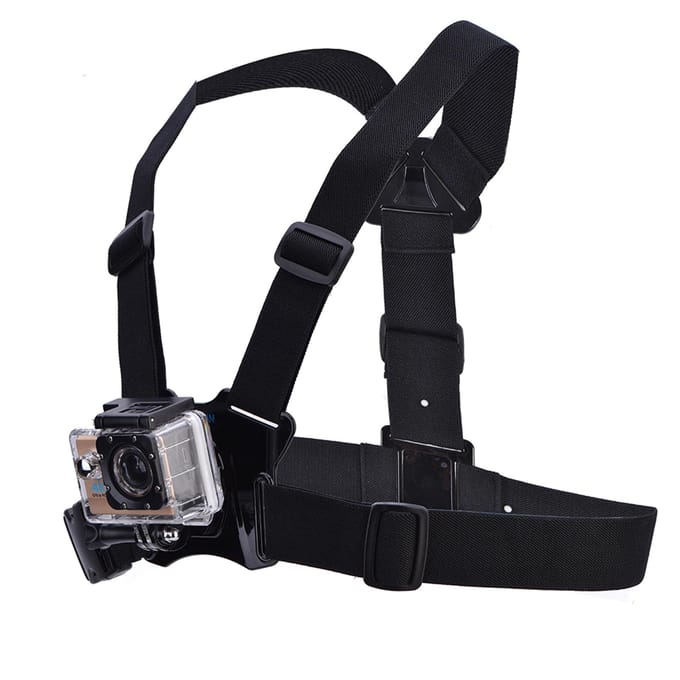 TELESIN Verstelbare Borstband Harness Riem voor Gopro Hero 5 4 3+ 3 Sportcamera black