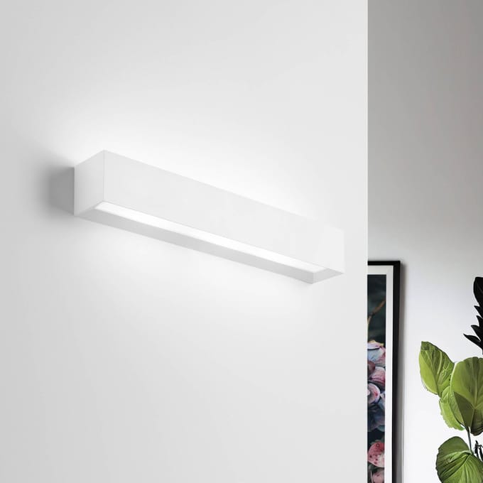 TECNICO by Sforzin Hermione wandlamp, 52,5 cm breed, wit, gips, G9