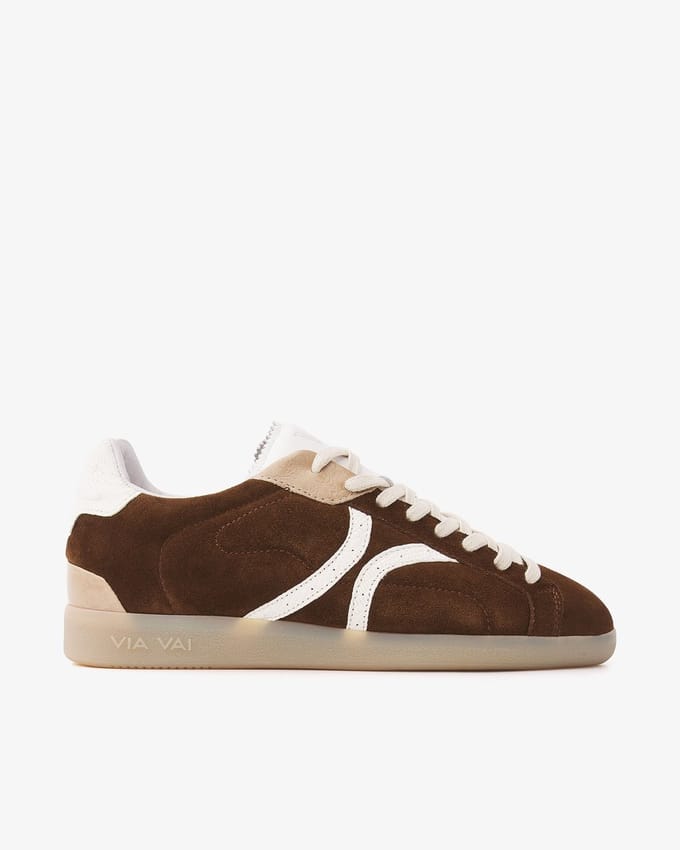 VIA VAI Nilla Khloe Sneakers Dames - Leer,Suède - Bruin - Maat 40