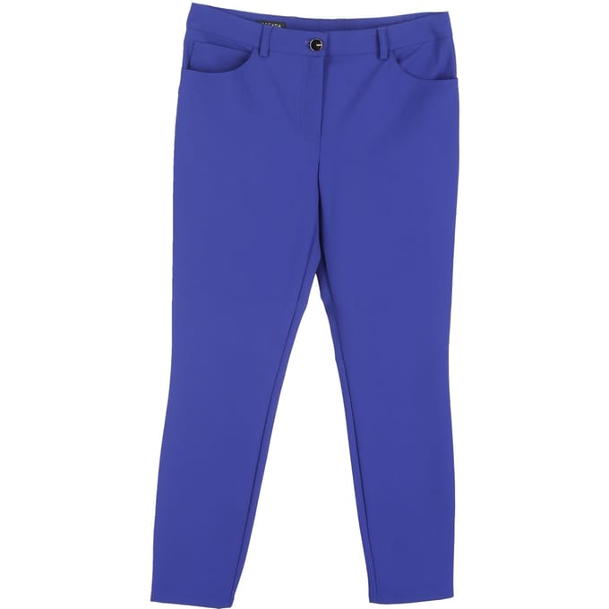Escada rechte broek van blauwe zijde