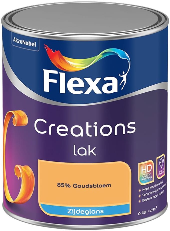 Flexa - Creations Lak Zijdeglans - 85% Goudsbloem - Mengverf - 750 Ml