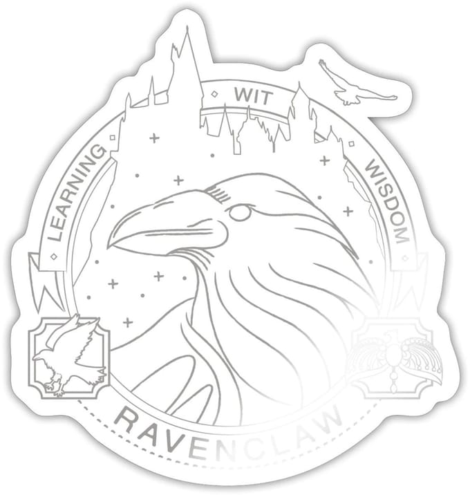 Harry Potter Ravenklauw Lineart Sticker Maat S (max. 10 x 10cm)