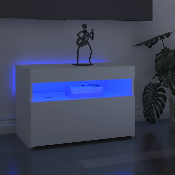vidaXL - Tv-meubel - met - LED-verlichting - 60x35x40 - cm - wit