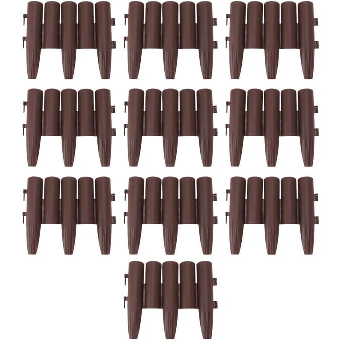10 STUKS Verspringend Kort Hek PP Eenvoudig Te Installeren Bruin Kort Hek Randafwerking voor Balkon Bloemperk black